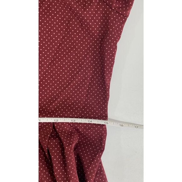 Elisabetta Franchi Dress Burgundy Wrap Polka Dots Size 44 Missing Belt - Picture 12 of 13